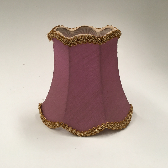 LAMPSHADE, Vintage (Small) - Lilac Mauve w Gold Trim
